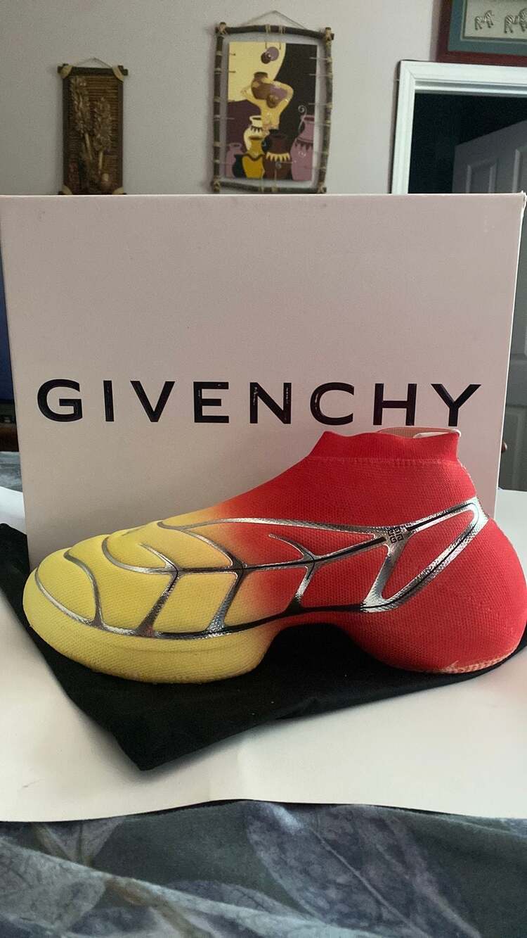 Bstroy x Givenchy TK-360+ Mid Red Yellow Gradient Slip-On Sneakers